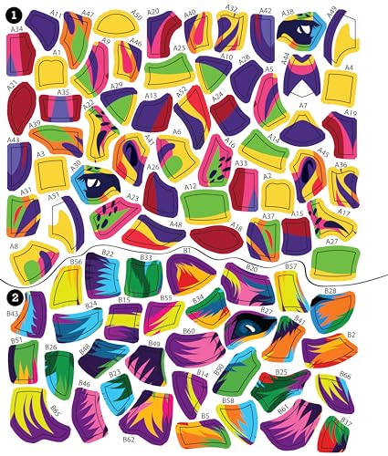 Brain Games - Sticker by Number: Neon Animals Brain Games