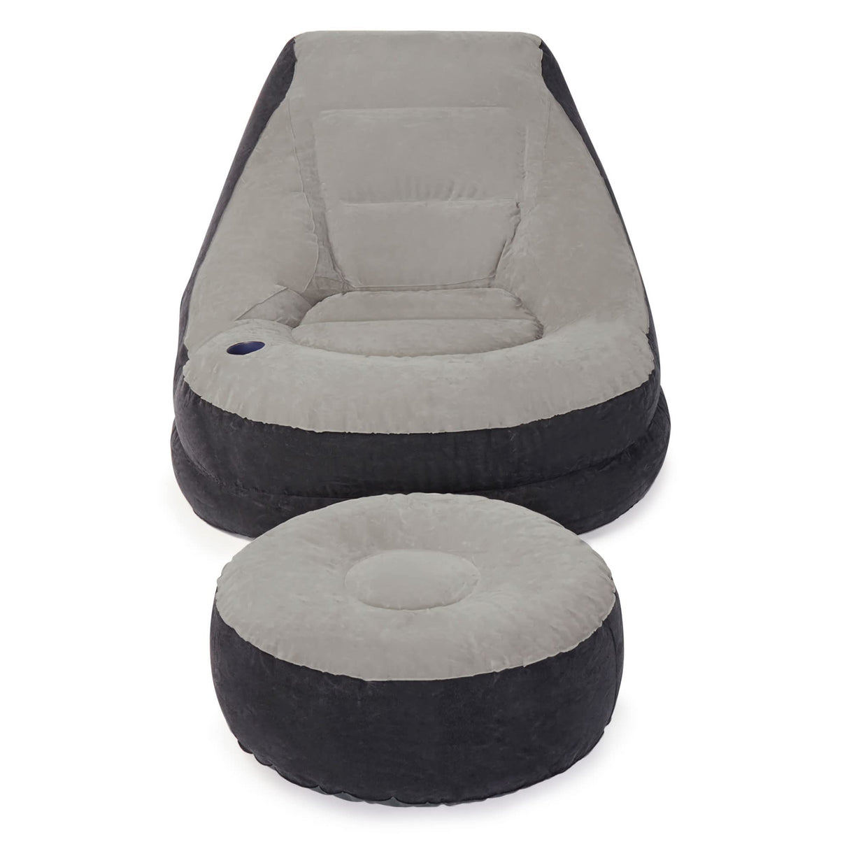 Intex Inflatable Ultra Lounge Chair With Cup Holder And Ottoman Set (2 Pack) Intex