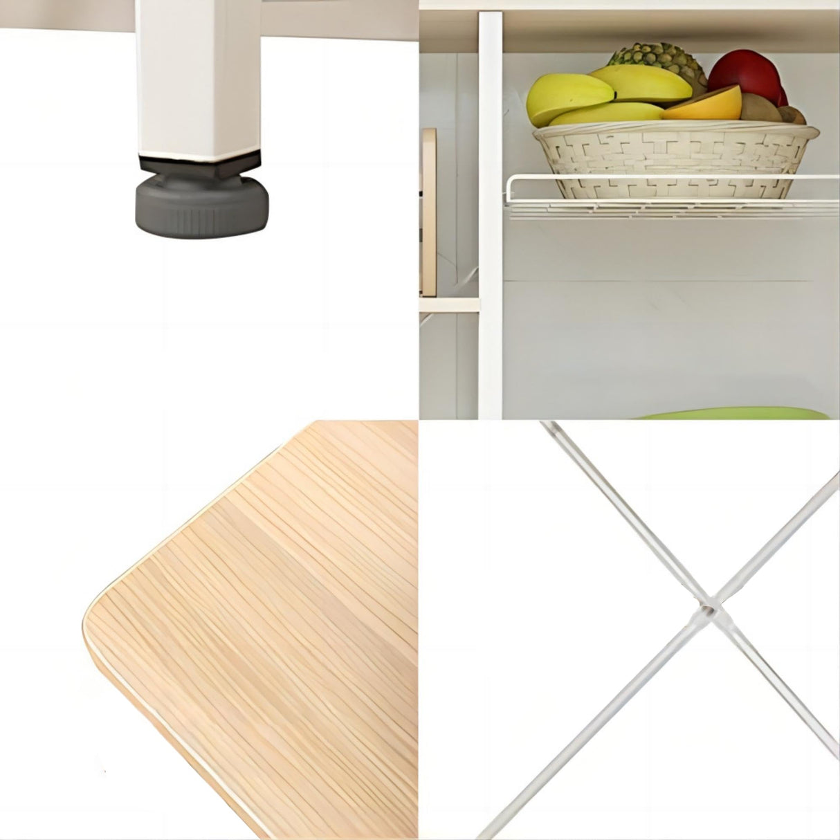 soges Kitchen Bakers Rack with 5 Hooks, Microwave Stand, Coffee Bar Station, Industrial Storage Shelf with Wire Basket, Adjustable Feet, Sturdy Metal Frame for Kitchen, Pantry, Living Room, Maple soges