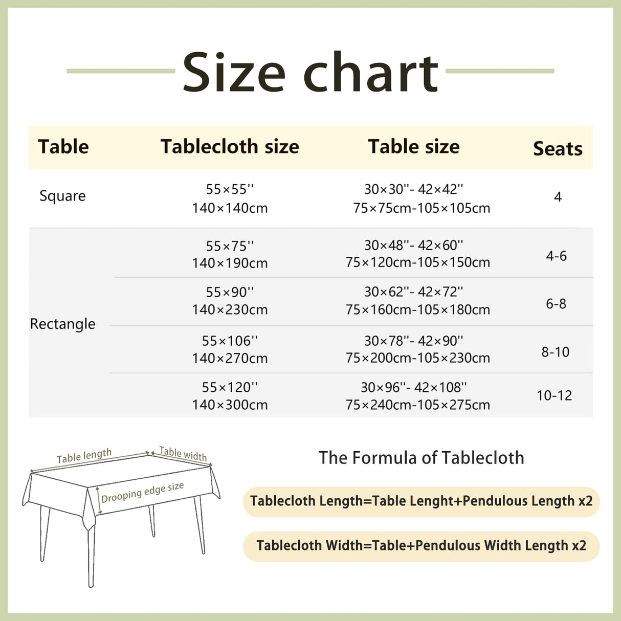 Alsoo Table Cloth Rectangle Table Heavy Duty Cotton Linen Texture Tablecloth Farmhouse Waterproof Wrinkle Free Table Cover with Ivory Tassel for Kitchen Dining Holiday Party, Ivory, 55" x 75" Alsoo