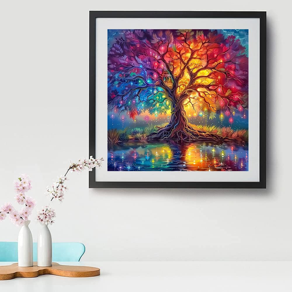 mrpwnle Tree of Life Diamond Art Kits for Adults-Diamond Painting Kits for Adults Beginners, 5D Full Drill Diamonds Painting, DIY Gem Art Crafts Kit Home Wall Decor Gifts 12x12inch mrpwnle