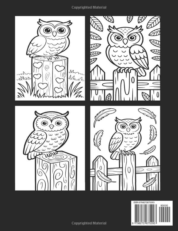 ADORABLE OWLS TO COLOR: Cute Owl Coloring Book for Kids Majosta