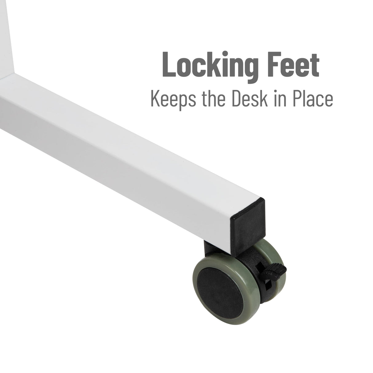 Mind Reader Standing Desk, Adjustable Height, Computer Desk, Laptop Desk, Portable, Rolling, 23.5"L x 19.5"W x 39"H, White Mind Reader