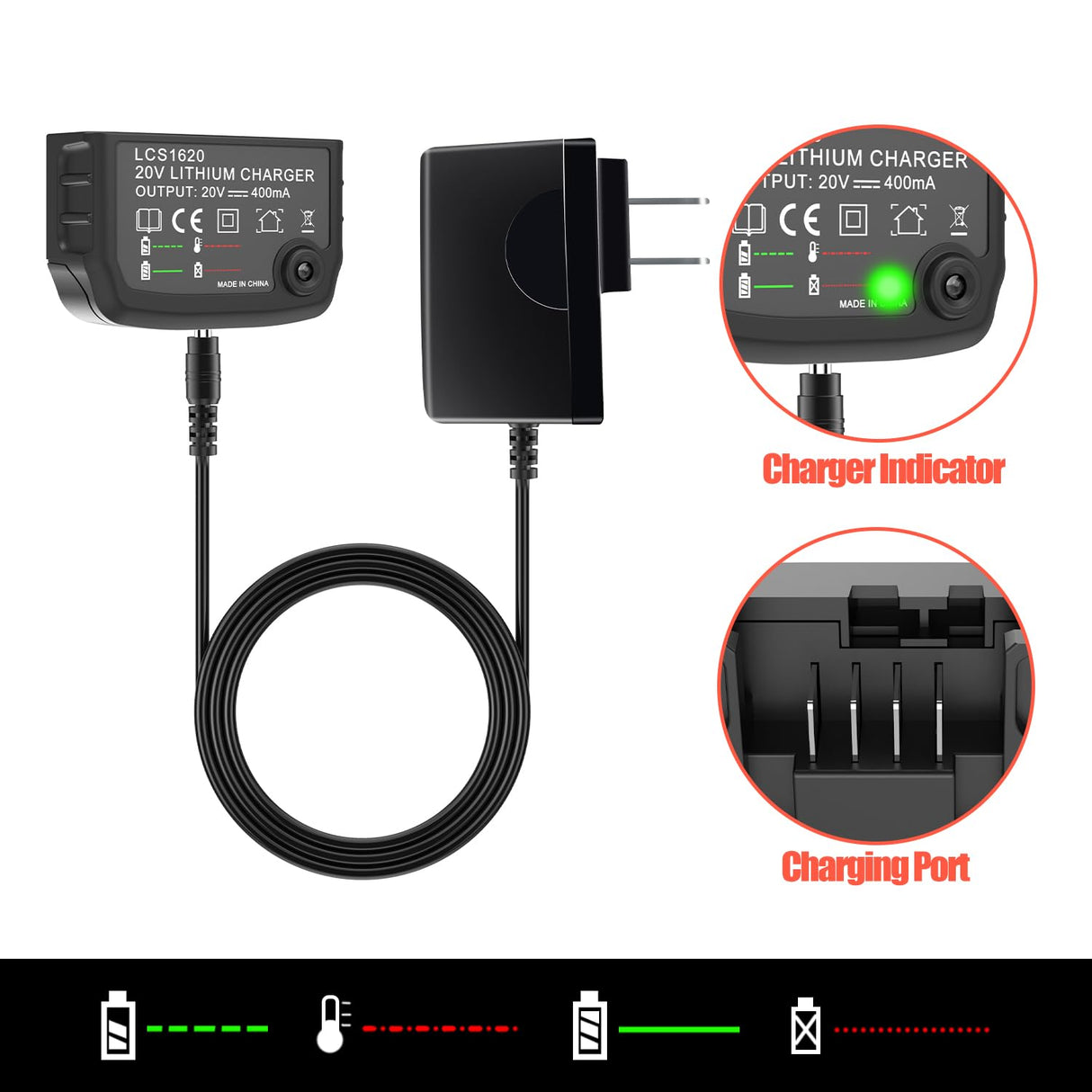 PEYESTEN 2 Pack 3000mAh 20v MAX Battery and Charger, Replacement for Black and Decker 20v Lithium Battery, Compatible with All Original Cordless Power Tools and Charger. PEYESTEN