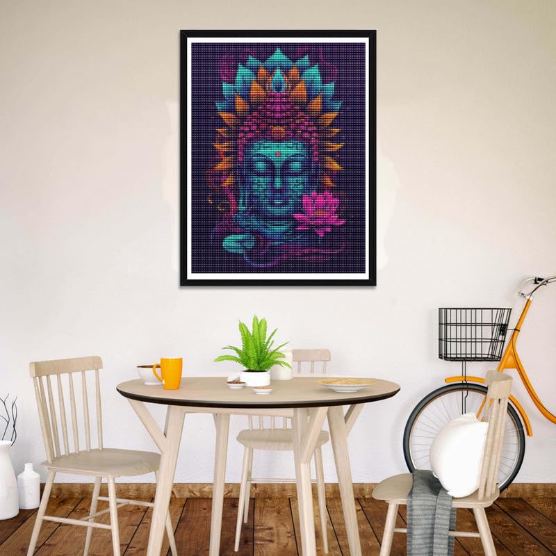 Wergund Diamond Art Painting Buddha, Diamond Art Kits for Adults Religion, Full Drill Crystal Rhinestone Embroidery Cross Stitch Arts Craft Canvas Wall Decor Gift 12x16Inch/30x40 cm-16 Wergund
