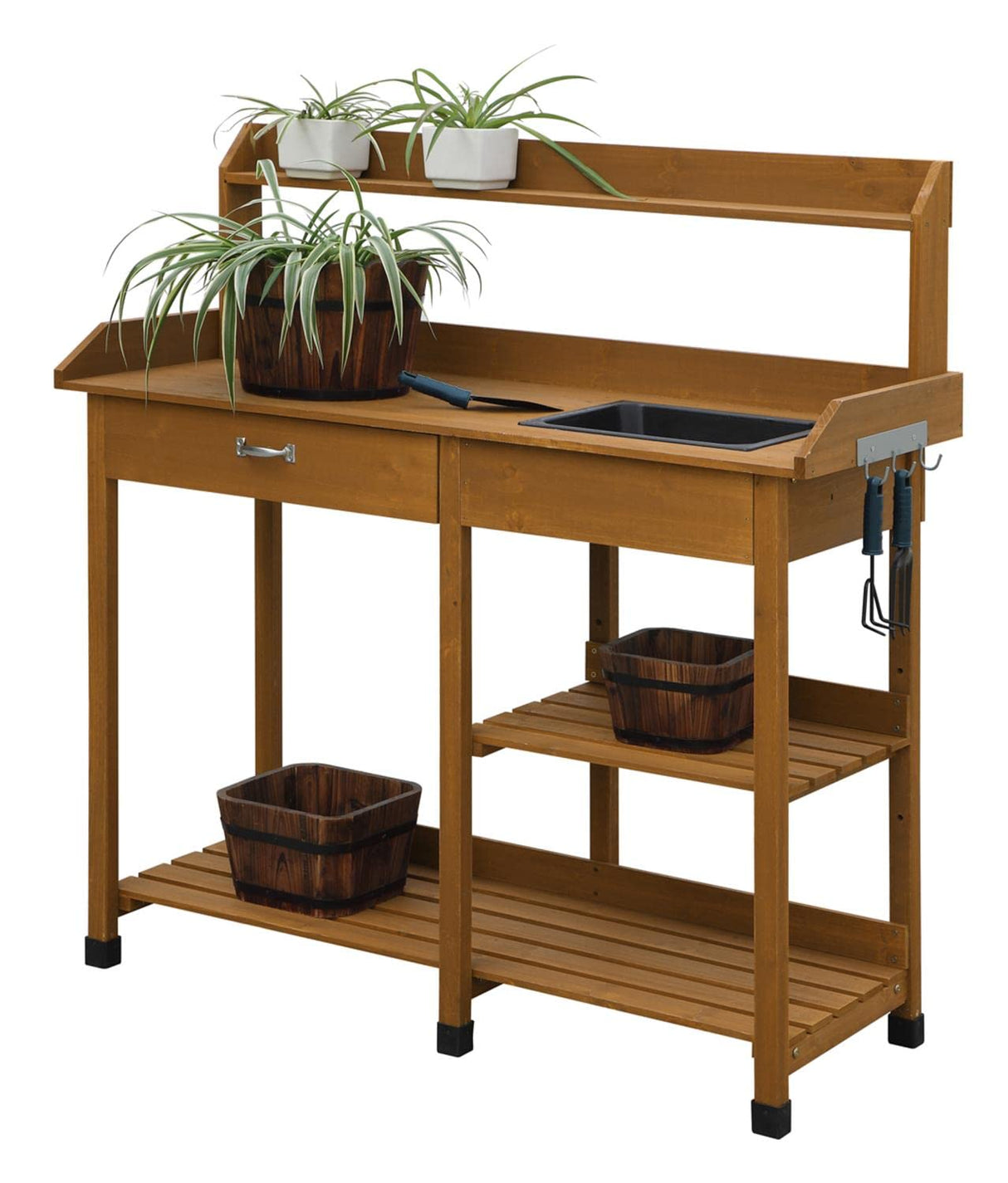 Convenience Concepts Deluxe Potting Bench, Light Oak Convenience Concepts