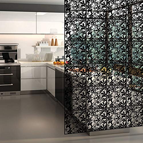 YIZUNNU Hanging Room Divider Made of PVC Panels Screen, Room Divider for Decorating Living Room, Dining Room, Sitting Room, Office, Restaurant Decoration(Black,12Pcs) YIZUNNU