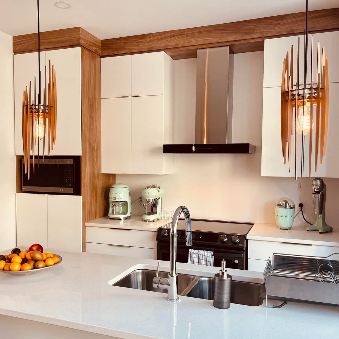 STALACTITE Wood Pendant Light | Mid Century Modern Chandelier | Hanging Lamp | Wood Chandelier Lighting | Modern Light Fixture | Modern Pendant Light DEZAART