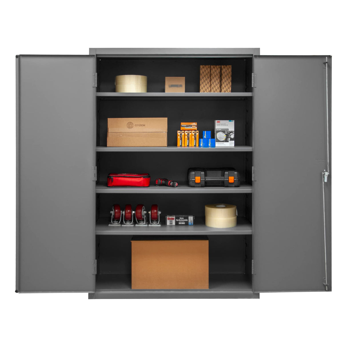 Durham Welded 14 Gauge Steel Heavy Duty Cabinet, JC-482478-4S-95, 700 lbs Capacity, 24" Length x 48" Width x 78" Height, 4 Shelves Durham