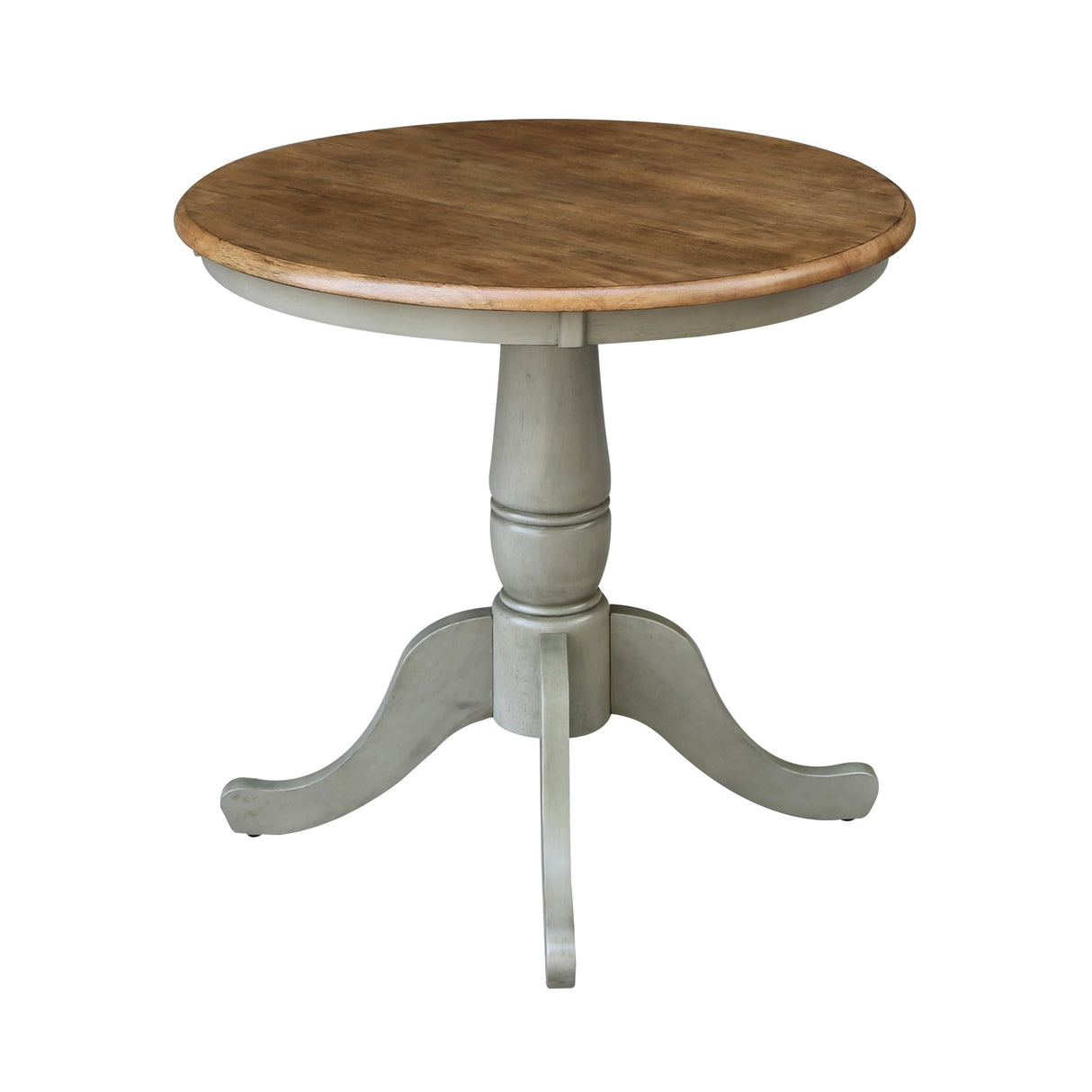 IC International Concepts International Concepts 30-inch Round Top Pedestal Dining Height Table, Distressed Hickory/Stone IC International Concepts