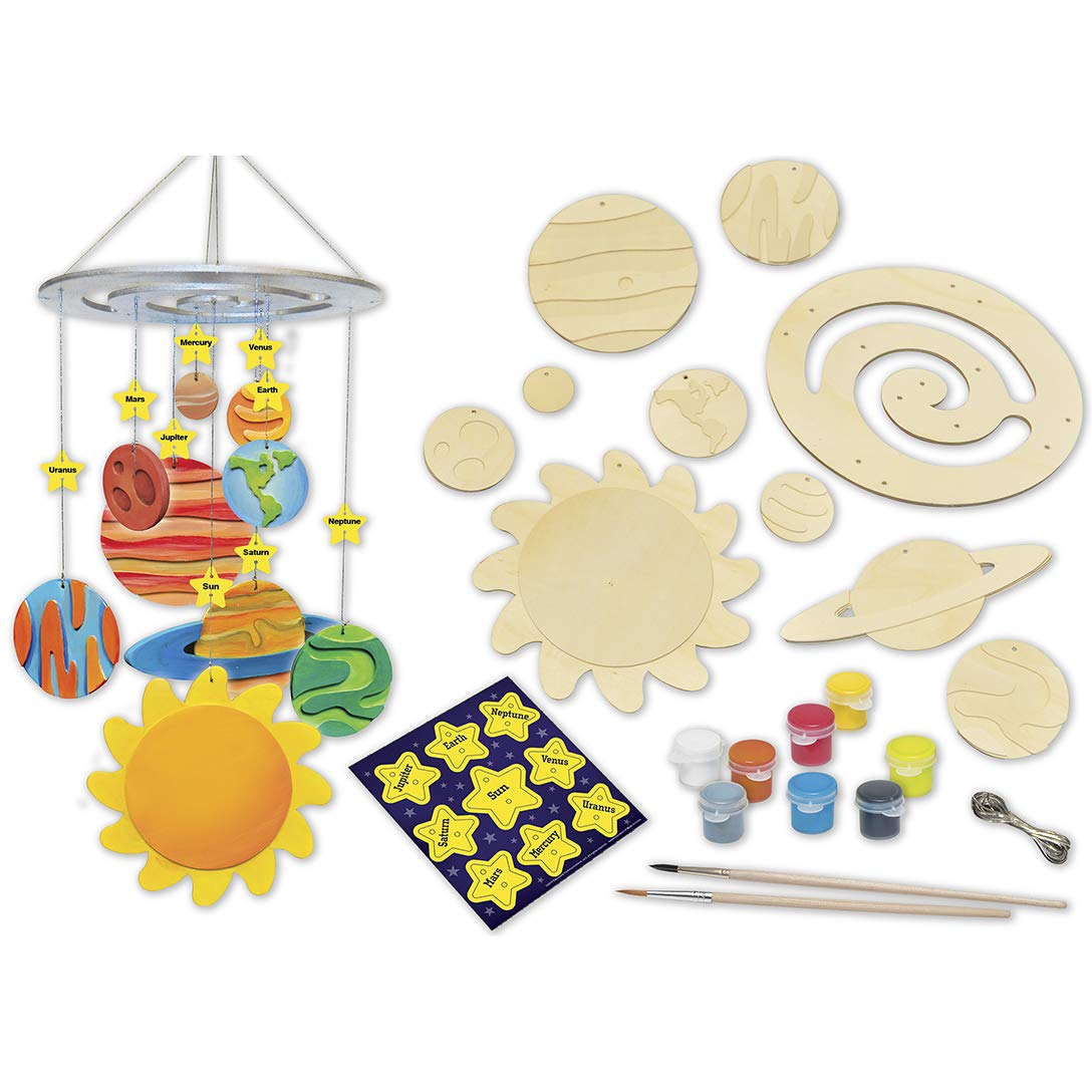 Works of Ahhh... Craft Set - Solar System Mobile Classic Wood Paint Kit Works of Ahhh...