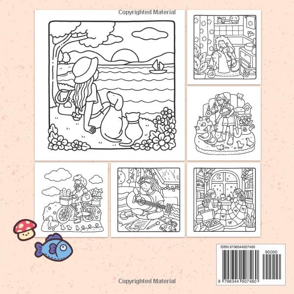 Girl Moments: Coloring Book for Adults and Teens Featuring Cute Cozy Daily Activities for Relaxation (Cozy Spaces Coloring) Coco Wyo LLC
