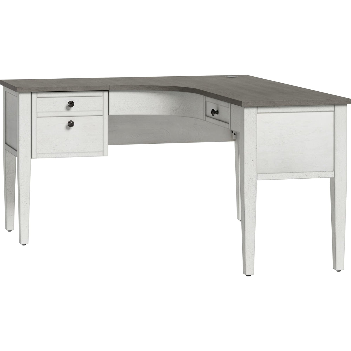 Whalen® Lagron 60" W Wood L-Shaped Corner Desk, Arctic White/Shadow Gray Whalen