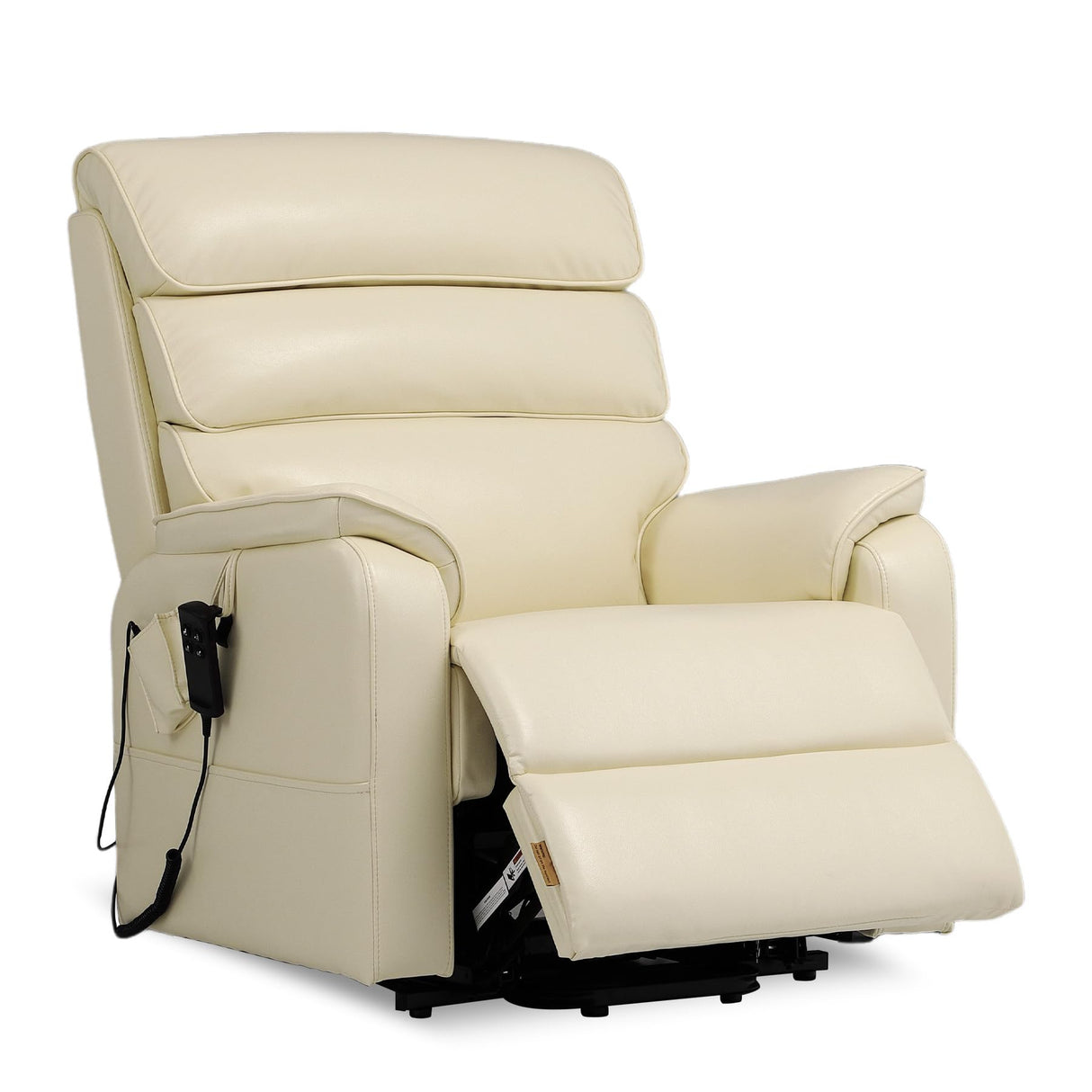 DYNOX Big Man Large-Wide Power Dual Motor Lift Recliners Chairs for Elderly Lay Flat Lift Chair with Infinite Positions, Heat & Massage, Supports 400 LBS(9298,Faux Leather,Cream) DYNOX