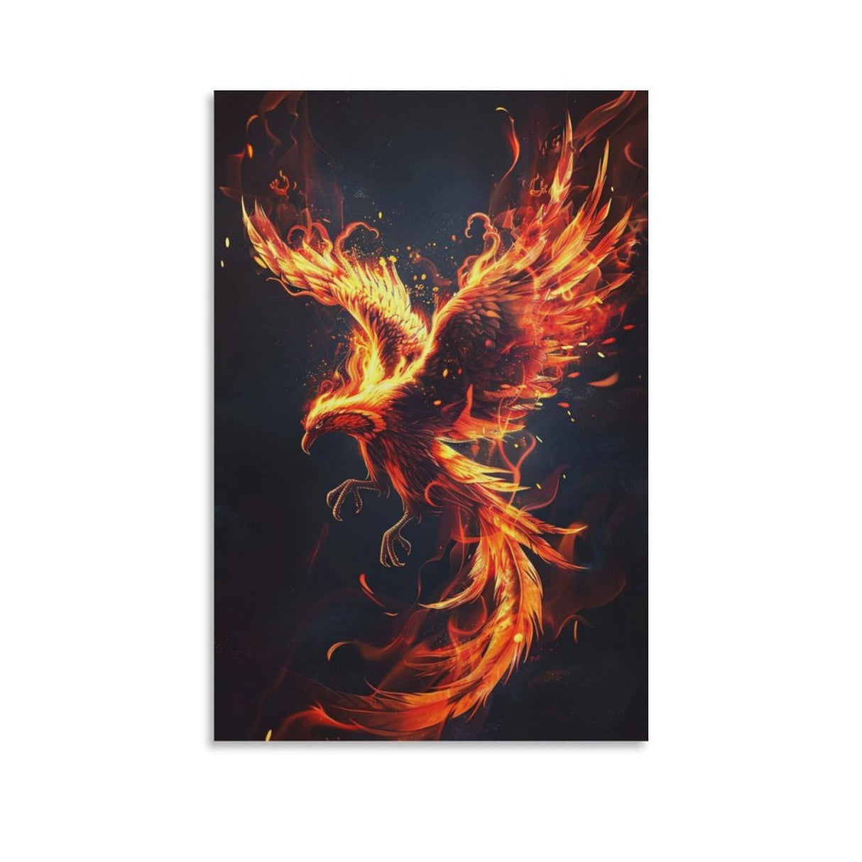QEOPGNE Phoenix Rising Wall Art Fire Bird Fantasy Phoenix Canvas Art Prints Poster for Bedroom Office Living Room Pictures Paintings Cool Phoenix Wall Decor for Mens Women Unframed 12x18inch(30x45cm) QEOPGNE