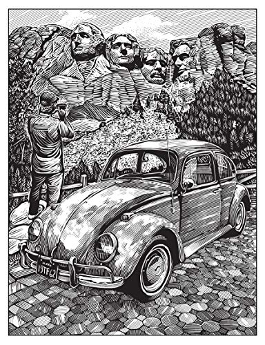 Adult Coloring Cars Coloring Book (Adult Coloring Books: World & Travel) Dover Publications