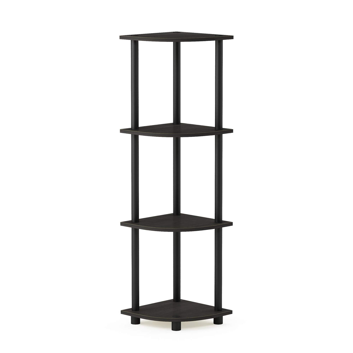 Furinno 12078EX/BK Turn-n-Tube Multipurpose 4-Tier Corner Shelf, Espresso/Black Furinno