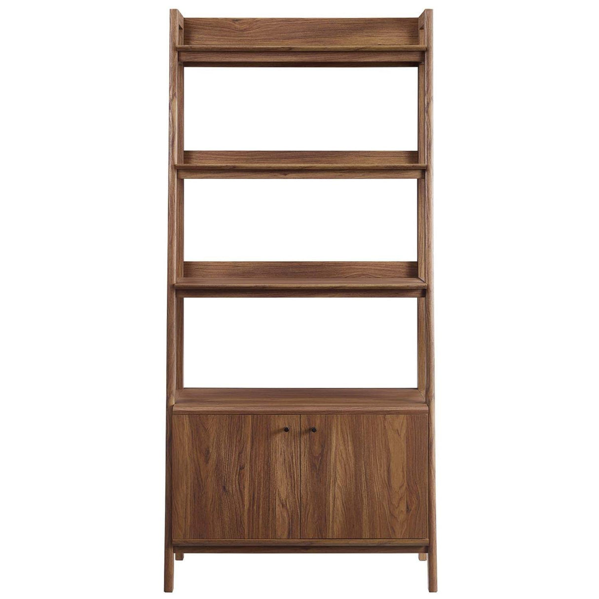 Modway 33" Bookshelf Display Case in Walnut Modway