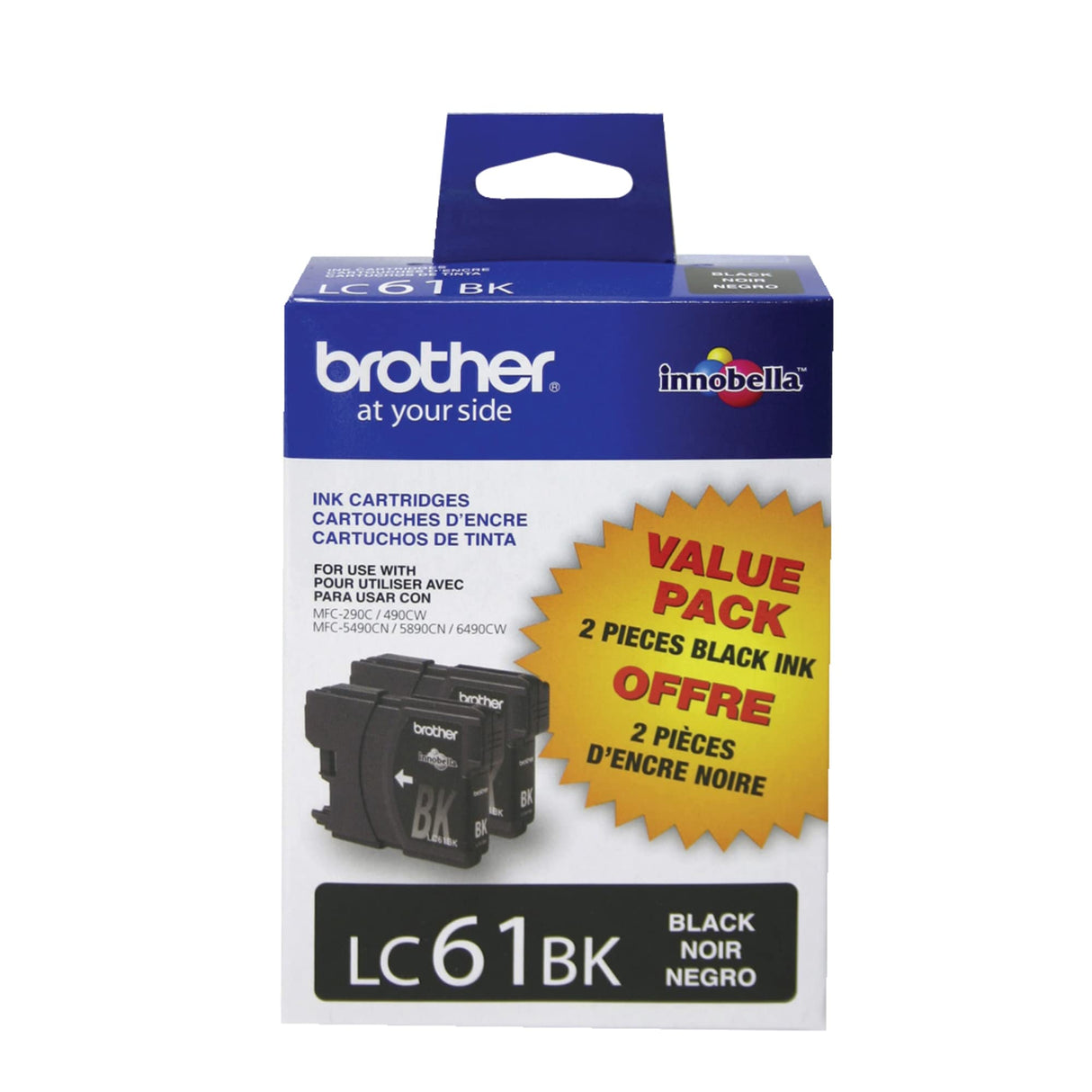Brother LC61BK 2 Pack Black -Ink Cartridges Brother