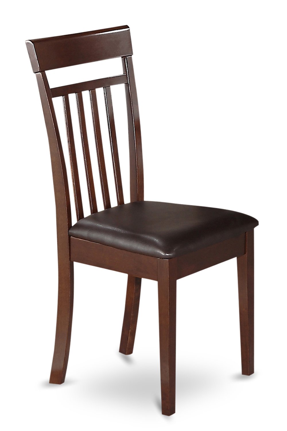 East West Furniture CAP5S-MAH-LC 5 Piece Kitchen Set Includes a Rectangle Table and 4 Faux Leather Dining Room Chairs, 36x60 Inch, Mahogany East West Furniture