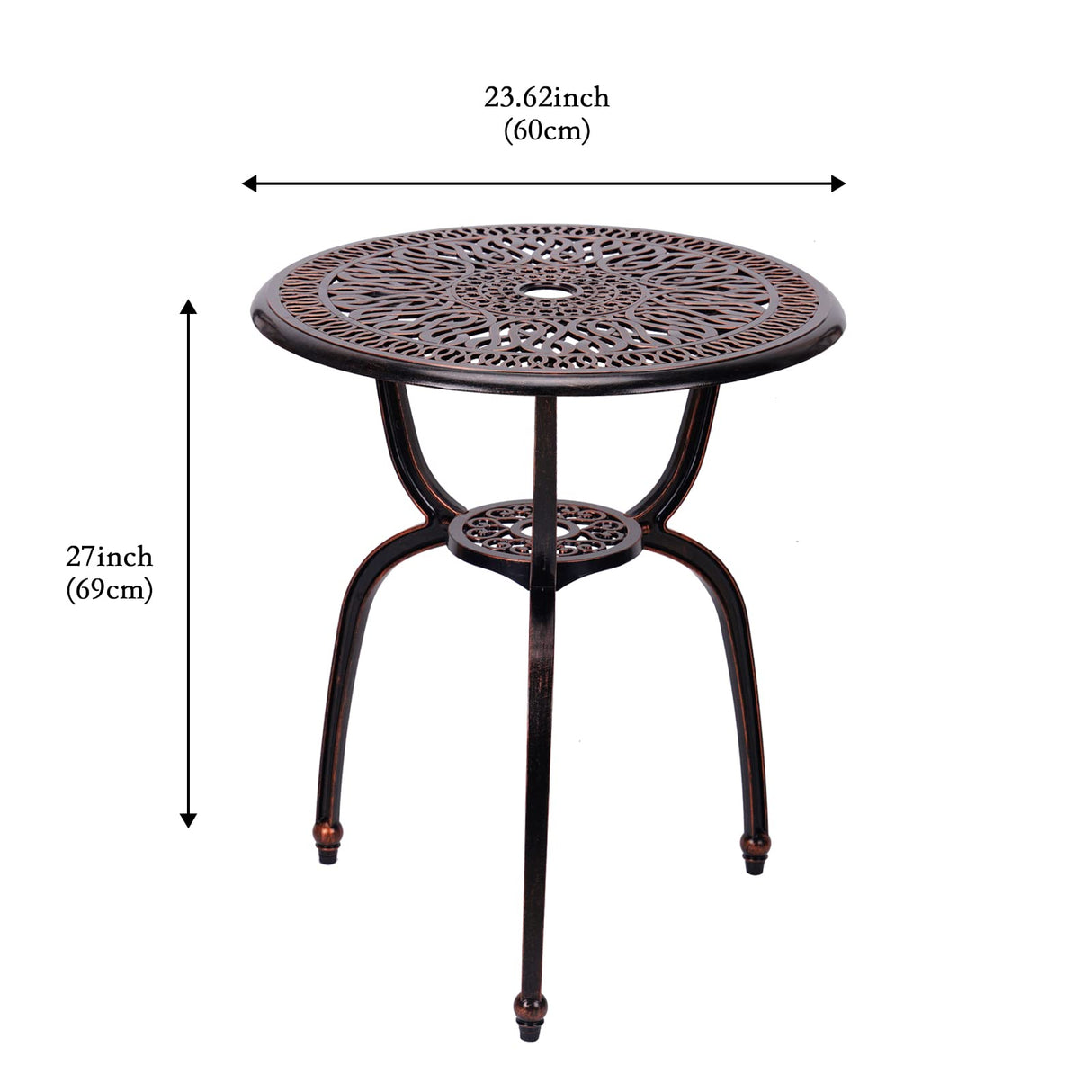 3 Piece Bistro Set,Outdoor Patio Set,Anti-Rust Cast Aluminum Bistro Table Set for Park Yard Front Porch Furniture(New Brown)… C/G patio casa