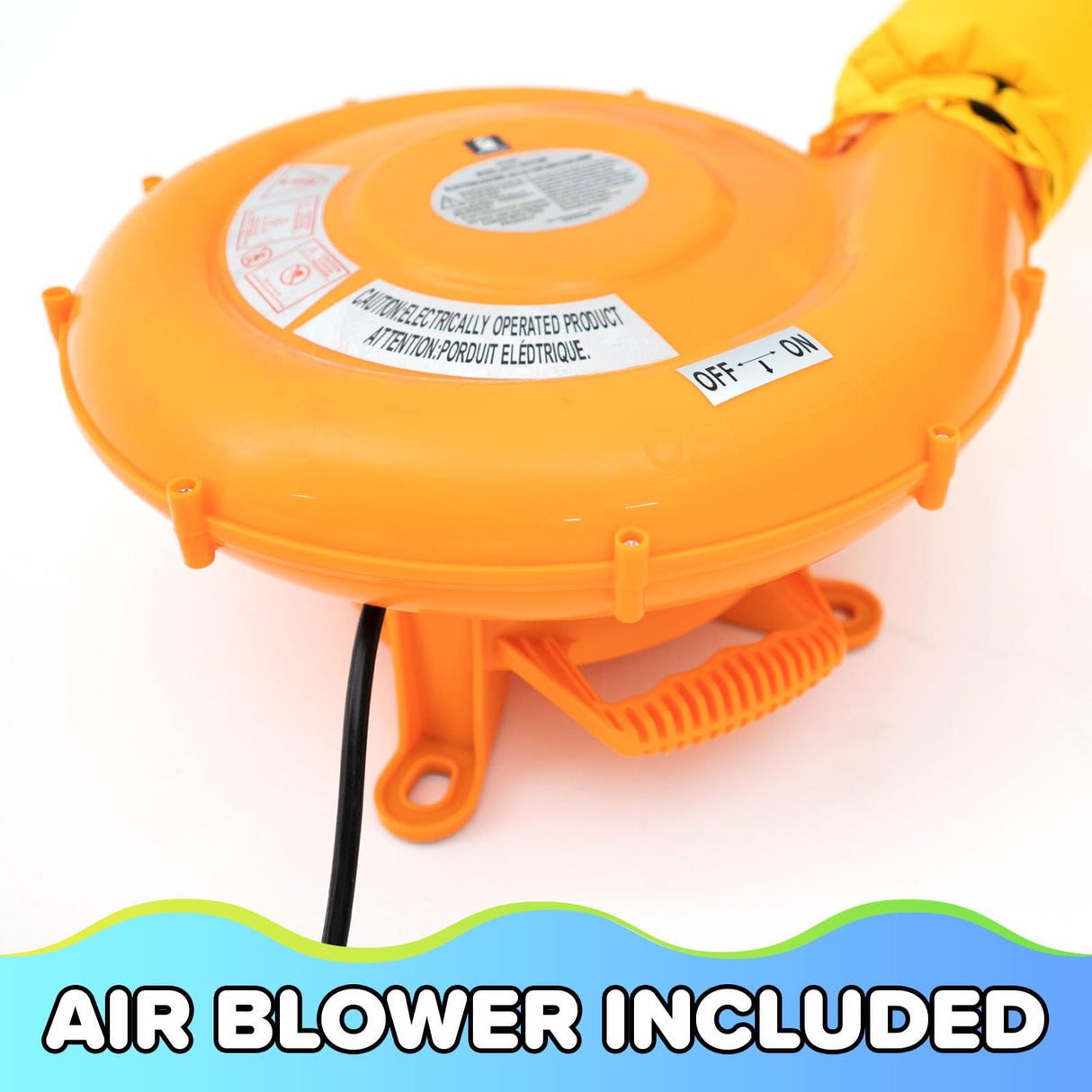 Sportspower INF-2415 Whack-A-Play Inflatable Bounce House with Basketball Hoop, Slide and Quick Inflate Blower: Recommended Age 3-8, Blue/Purple and Yellow, 13'x12'x7.83' Sportspower