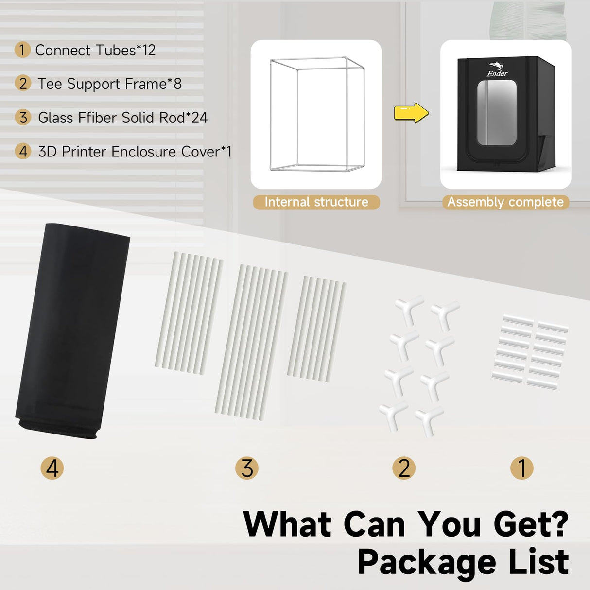 Creality Official 3D Printer Enclosure, Constant Temperature Protective Cover Fireproof Dustproof 480 * 600 * 720mm for Ender 3 V3 SE/Ender 3/Ender 3 V2/Ender 3 V2 Neo/Ender 3Pro/Ender 3Neo/Ender 3S Creality