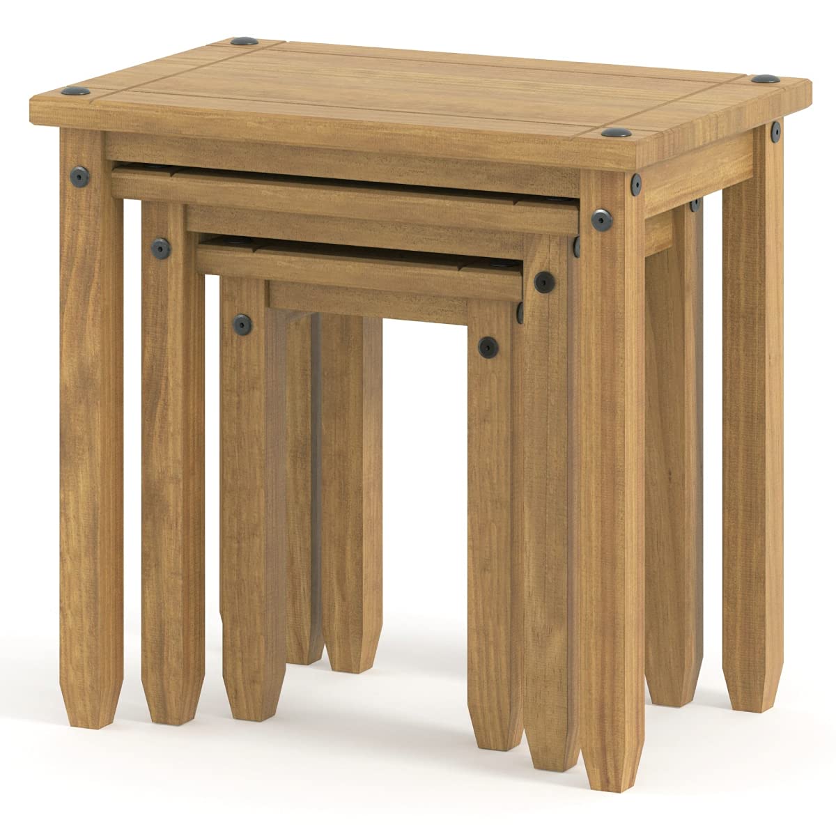 Furniture Dash - Small Coffee Table - Nesting Tables - Wood Nesting Tables - Small Coffee Tables for Living Room - Nesting Tables Set of 3 - (Brown) Furniture Dash