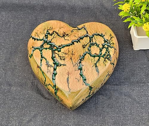 Personalized Engraving Wooden Cremation Urn Heart Shape | Handmade Keepsake for Ashes | Biodegradable Burial Urns for Pet Ashes & Human Ashes | Merit wooden craft