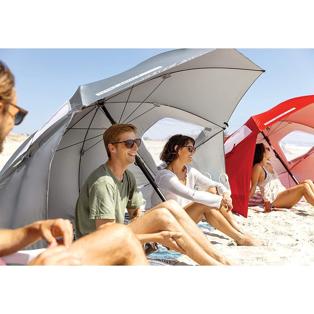 Sport-Brella Premiere UPF 50+ Umbrella Shelter for Sun and Rain Protection (8-Foot, Gray) Sport-Brella