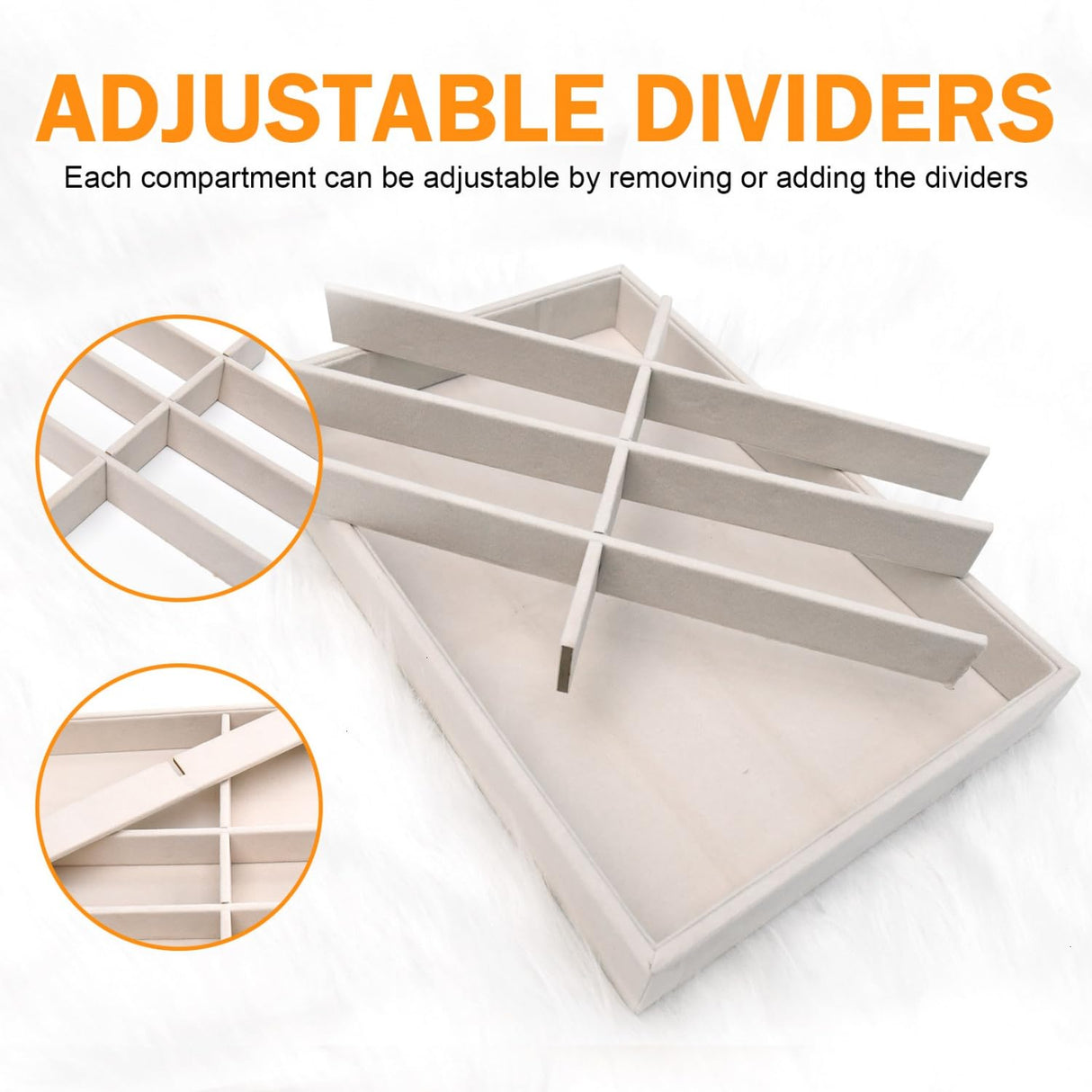 JETEHO 2 Pack Sunglasses Drawer Organizer - Glasses Tray Holder for Jewelry Watch JETEHO