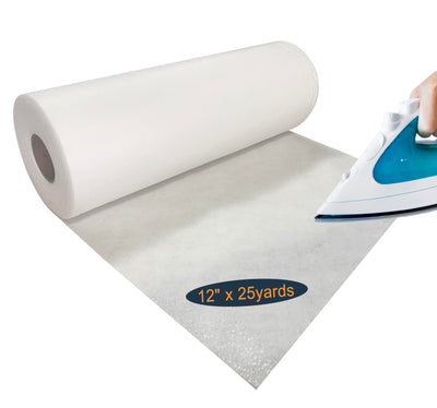 HimaPro Fusible Iron on Embroidery Stabilizer Backing 12 inch x 25 Yard Roll (Cutaway)