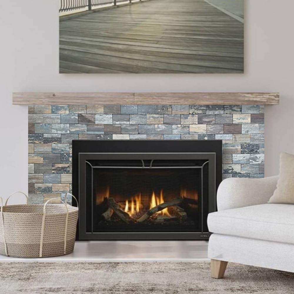 DICOFUN Distressed Wood Peel and Stick Backsplash Wall Tiles, 12"x12" Thick PVC Subway Tile for Kitchen Backsplash, 10 Sheets DICOFUN