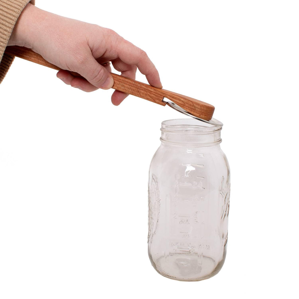 Lehman's Wooden Canning Lid Opener Helps Open Stubborn Canning Jar Lids Without Damage, Amish Made Solid Oak, 10.25 inch Lehman's