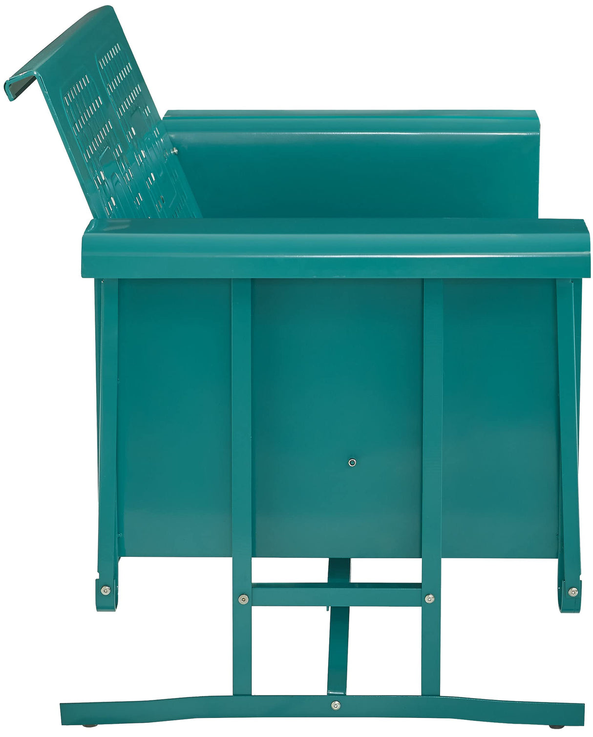 Crosley Furniture CO1024-TU Bates Retro Metal Outdoor Loveseat Glider, Turquoise Gloss Crosley Furniture