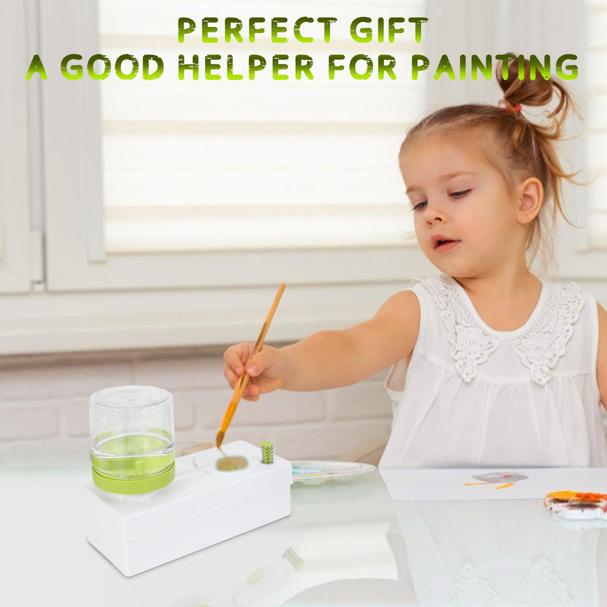 2024 All in 1 Upgraded Paint Brush Cleaner: Paintbrush Cleaners Tool Paint Brush Rinser Paint Water Dispenser Painting Station for Acrylic, Watercolor, Oil Paint(Give 4 Pen & Pen holder & paint tray) Kairsya