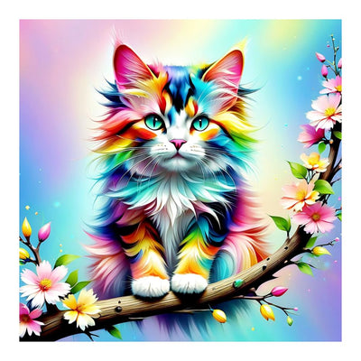 SJUTOUCI Diamond Painting Kits for Adults, Cat Diamond Art Kits, Round Full Drill Bead Gem Art, 5D DIY Paint with Diamonds Crafts for Home Wall Decor Gift 12x12inch