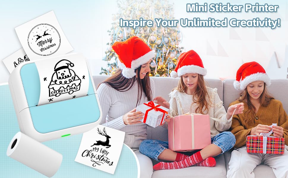 Sticker Printer - Printpods Mini Printer with Stickers, Print Pod, Bluetooth Inkless Printer, Sticker Maker, Portable Thermal Printer for iphone, Impresora Portรกtil for Notes, Journal, DIY, Kids Gift Anycash