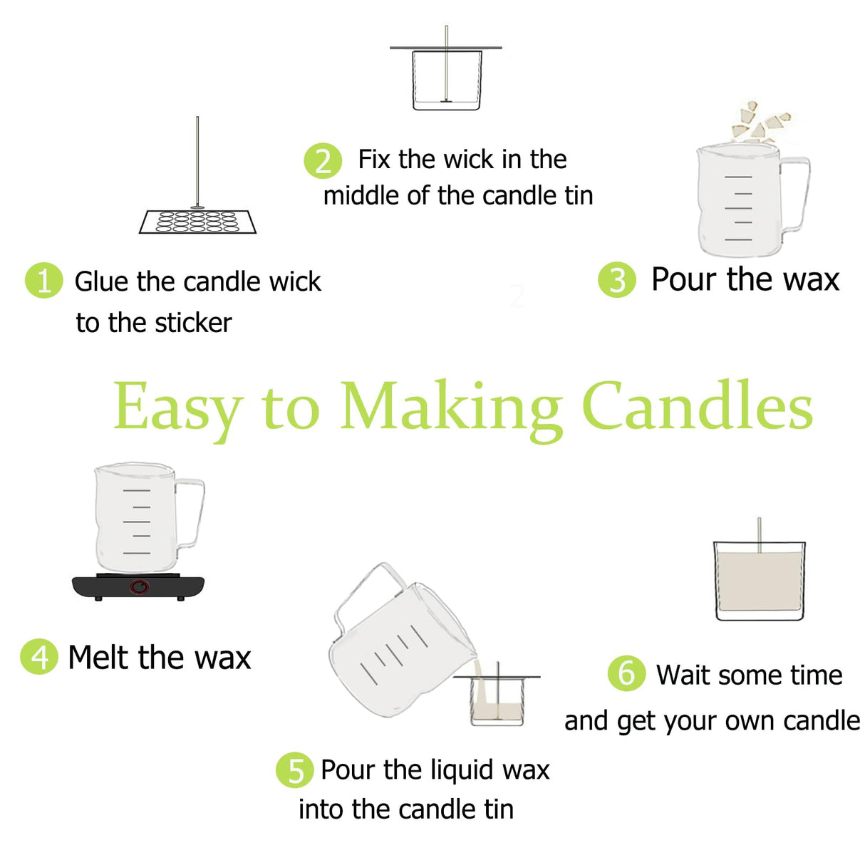 DINGPAI Natural Soy Wax for Candle Making, 2lb Organic Soy Wax Flakes, Premium Soy Candle Wax for Candle Making Supplies, Pure Candle Wax from Farm, No Harmless, Additives DINGPAI