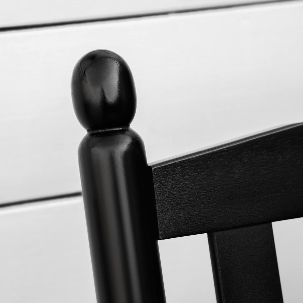 Outsunny Black Wooden Patio Glider Bench – Heavy Duty Outdoor Loveseat for Two with High Back and Armrests Outsunny