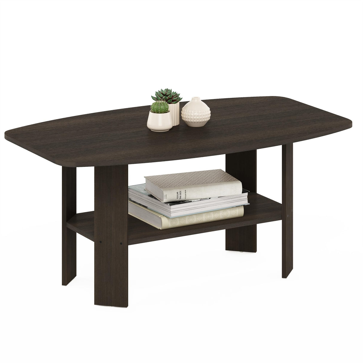 Furinno Simple Design Coffee Table, Dark Brown Furinno