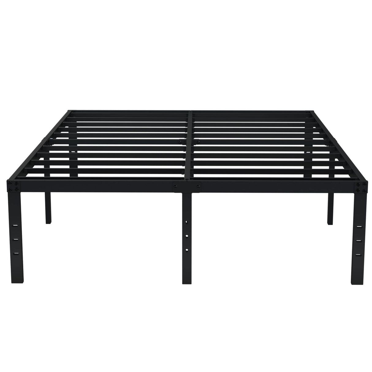 EMODA Queen Bed Frame No Box Spring Needed 18 Inch Heavy Duty Metal Tall Platform Bed Frame Queen Size with Large Storage Space, Easy Assembly, Black EMODA