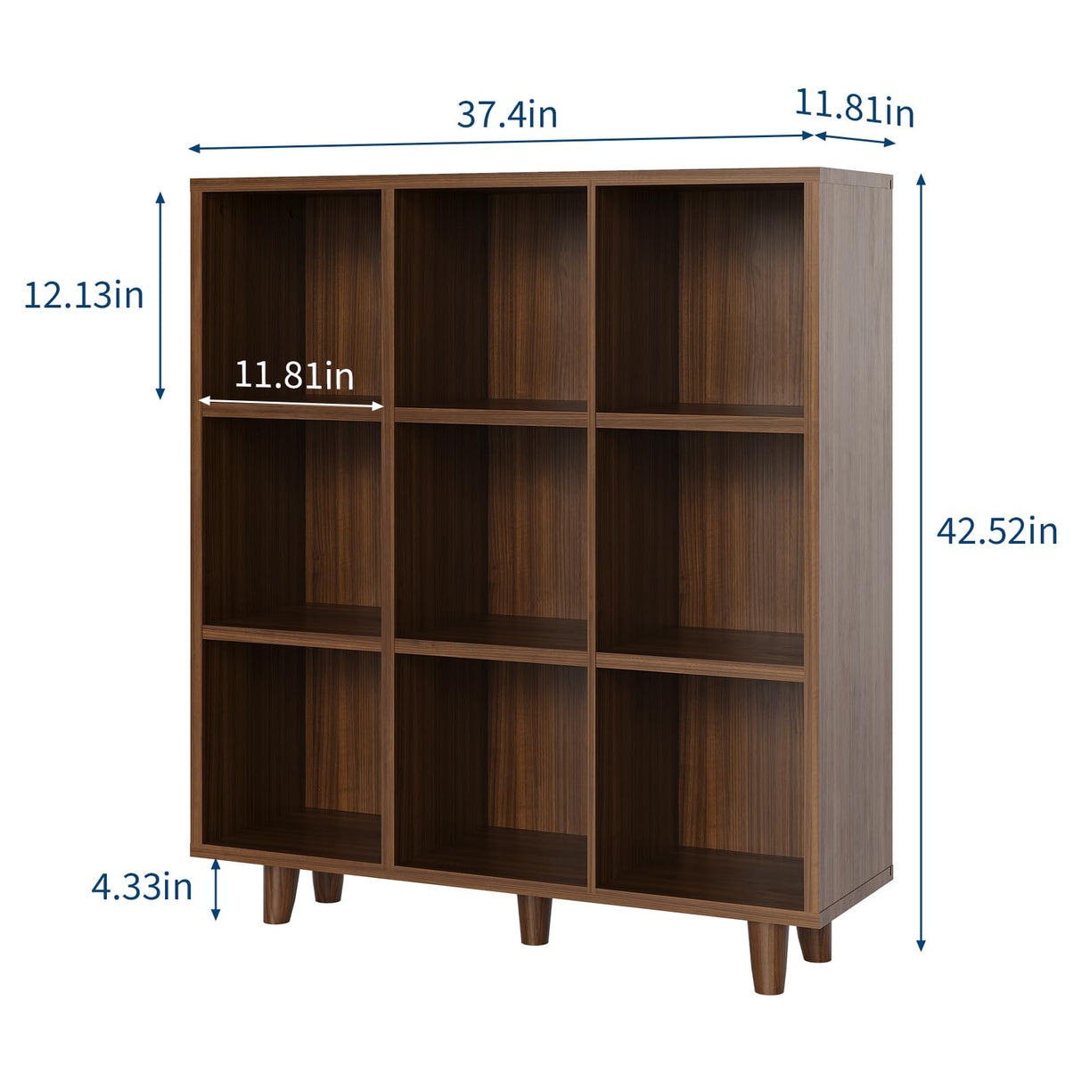 GAOMON Cube Bookshelf Organizer, Freestanding Open Bookcase with Leg Base, Modern Storage Shelf for Home Office Living Room Bedroom GAOMON