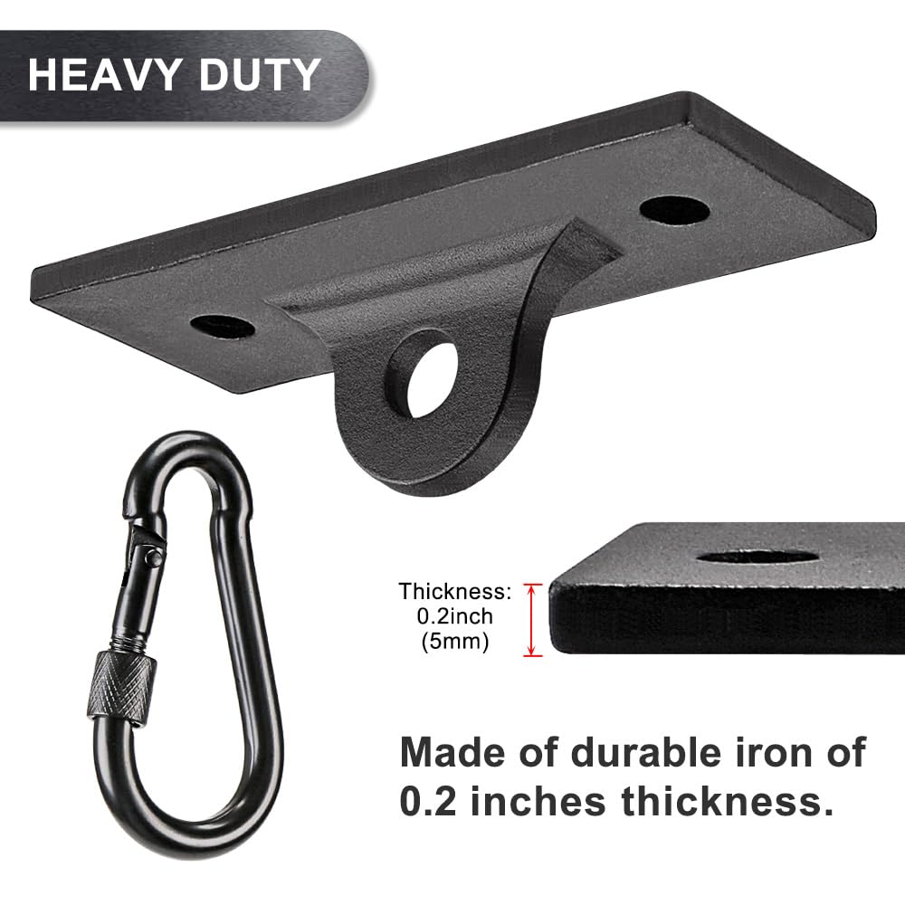 Dolibest Heavy Bag Hangers Brackets, Punching Bag Hangers, Heavy Bag Ceiling Mount with Carabiner for Body Weight Strength Training Systems, Aerial Yoga Swing & Hammock, Resistance Band Dolibest
