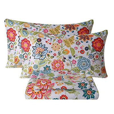 Bedlifes King Size Extra Deep Pocket Sheet Sets - Fits Mattresses Up to 18-24" Thick, 4-Piece Microfiber Set with 1800 Thread Count, Soft, Smooth, Breathable, Featuring Floral Spring Design