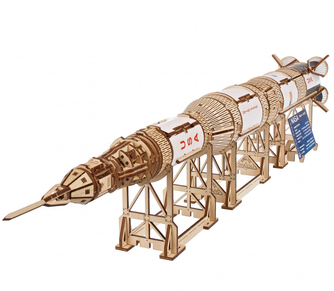 Generic Mechanical U-Gears Wooden 3D Puzzle Model NASA Saturn V Model kit Construction Set Generic