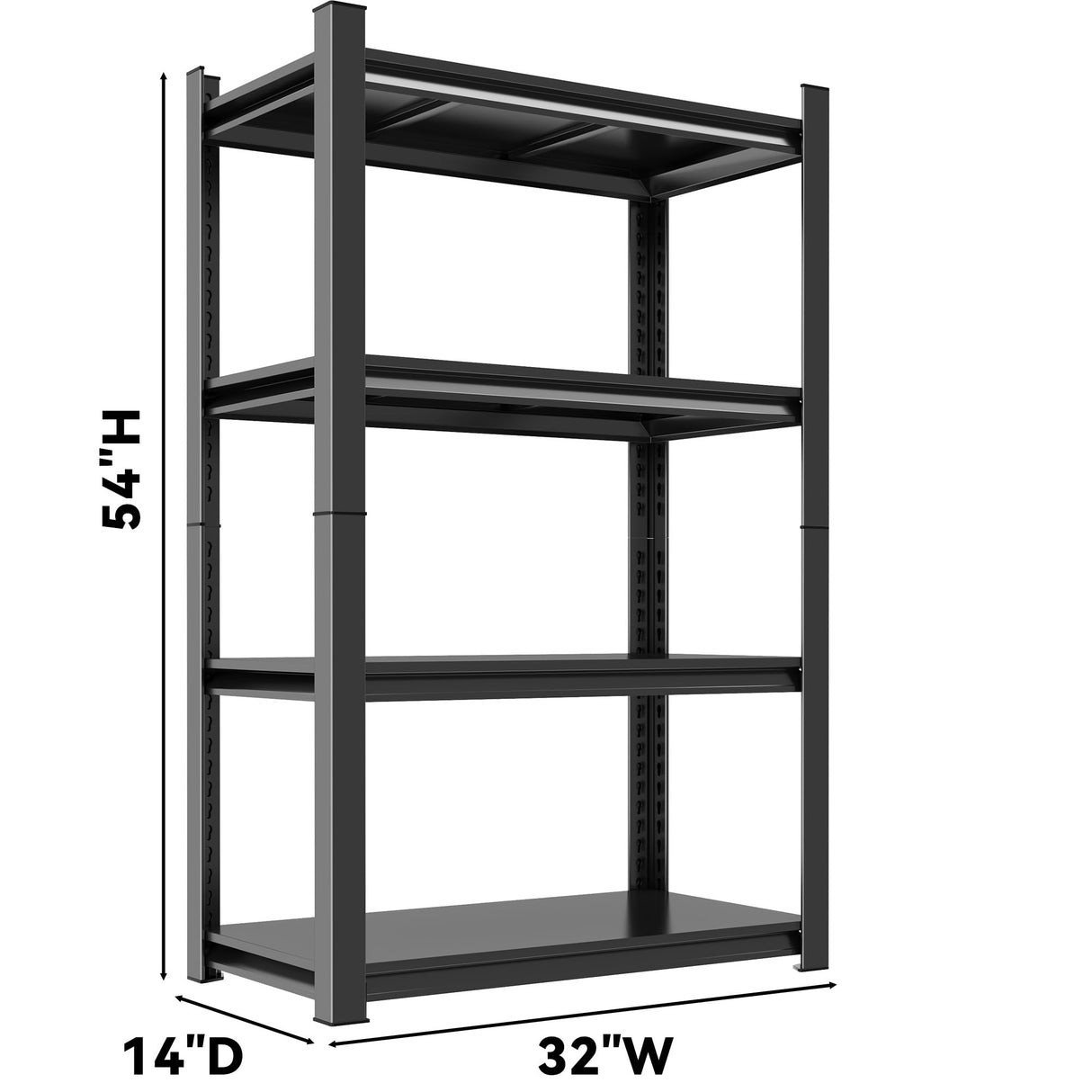 Storage Shelves Heavy Duty,4-Tier Adjustable Metal Industrial Utility Shelf Rack,Garage Shelving Unit Loads 2000LBS for Kitchen, Laundry Room, Pantry, Warehouse, Basement Metallitrend