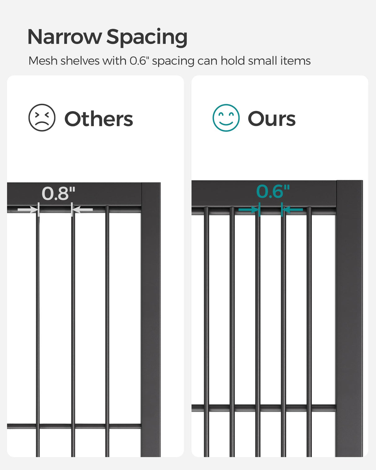 SONGMICS 3-Tier Metal Storage Rack with Wheels, Mesh Shelving Unit with X Side Frames, 23.6-Inch Width, for Entryway, Kitchen, Living Room, Bathroom, Industrial Style, Black UBSC163B01 SONGMICS