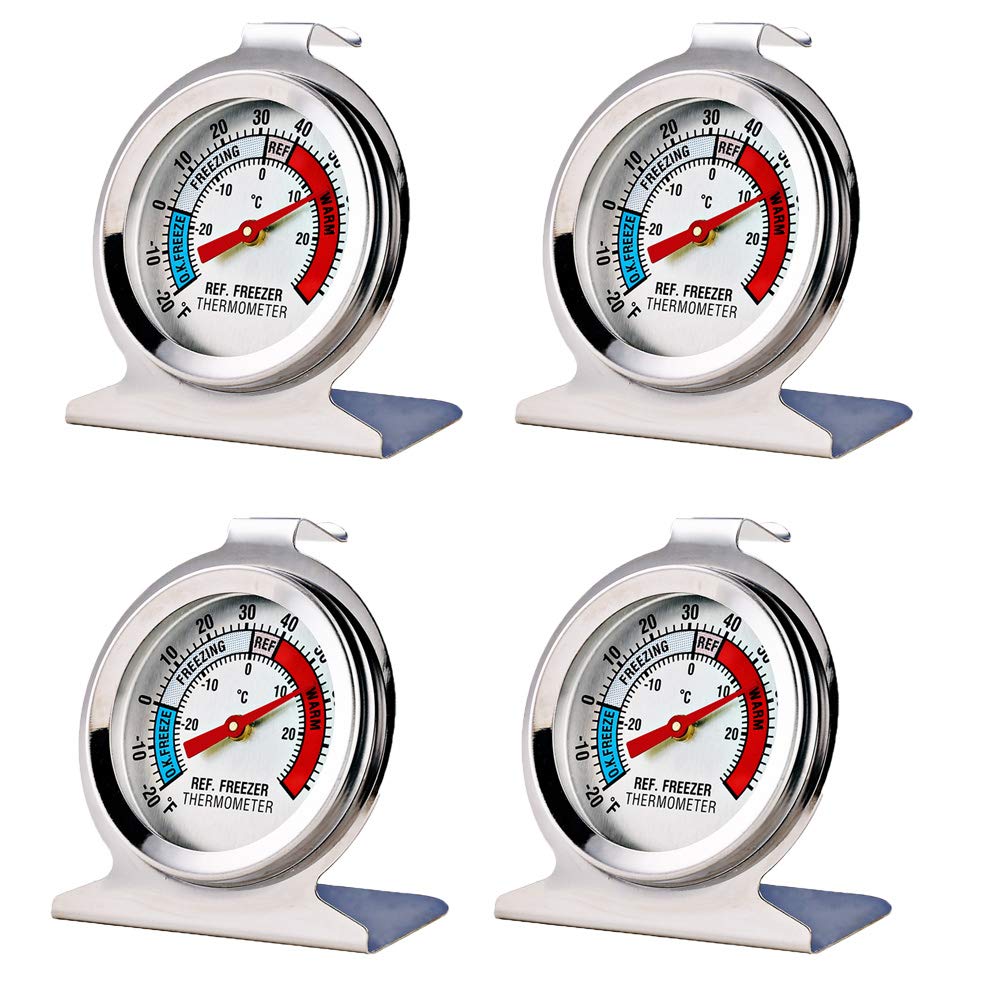 4 Pack Refrigerator Freezer Thermometer Large Dial Analog Thermometer LinkDm