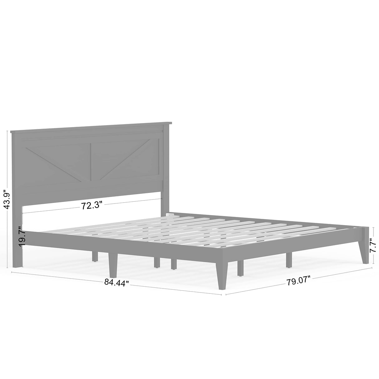 Glenwillow Home Farmhouse Solid Wood Platform Bed in King - Gloss White Glenwillow Home